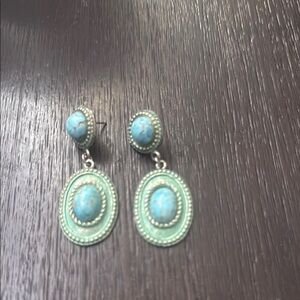 Vintage Blue and Silver Earrings with Timeless Elegance